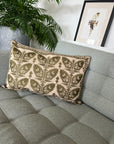 Embroidered Cushion Cover - Geometric Leaf Design