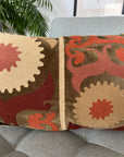 Rectangular Velvet Cushion Cover - Sozani Embroidery In Autumn Colours