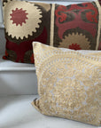 Rectangular Velvet Cushion Cover - Sozani Embroidery In Autumn Colours