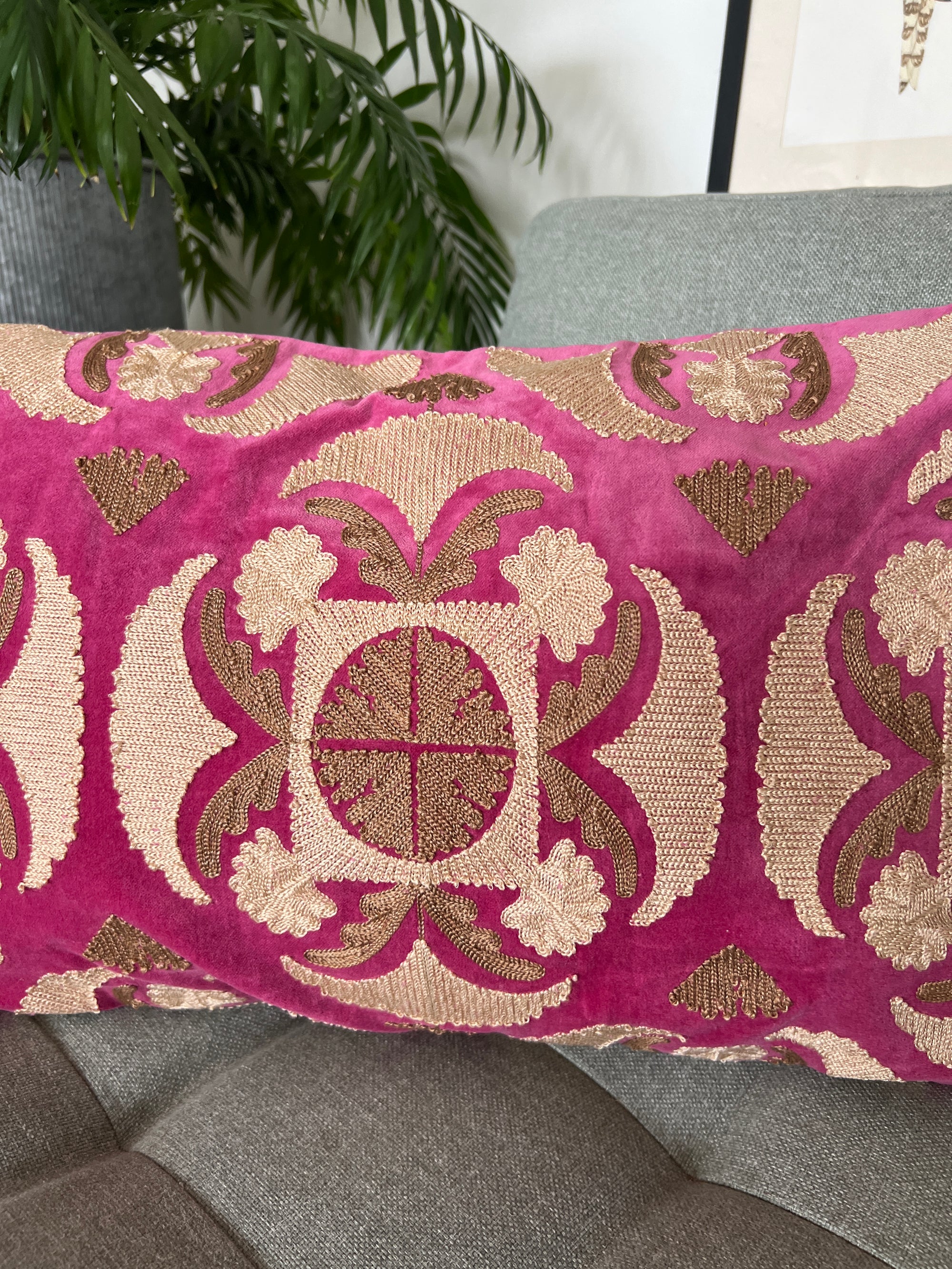 Velvet Rectangular Cushion Cover - Deep Pink