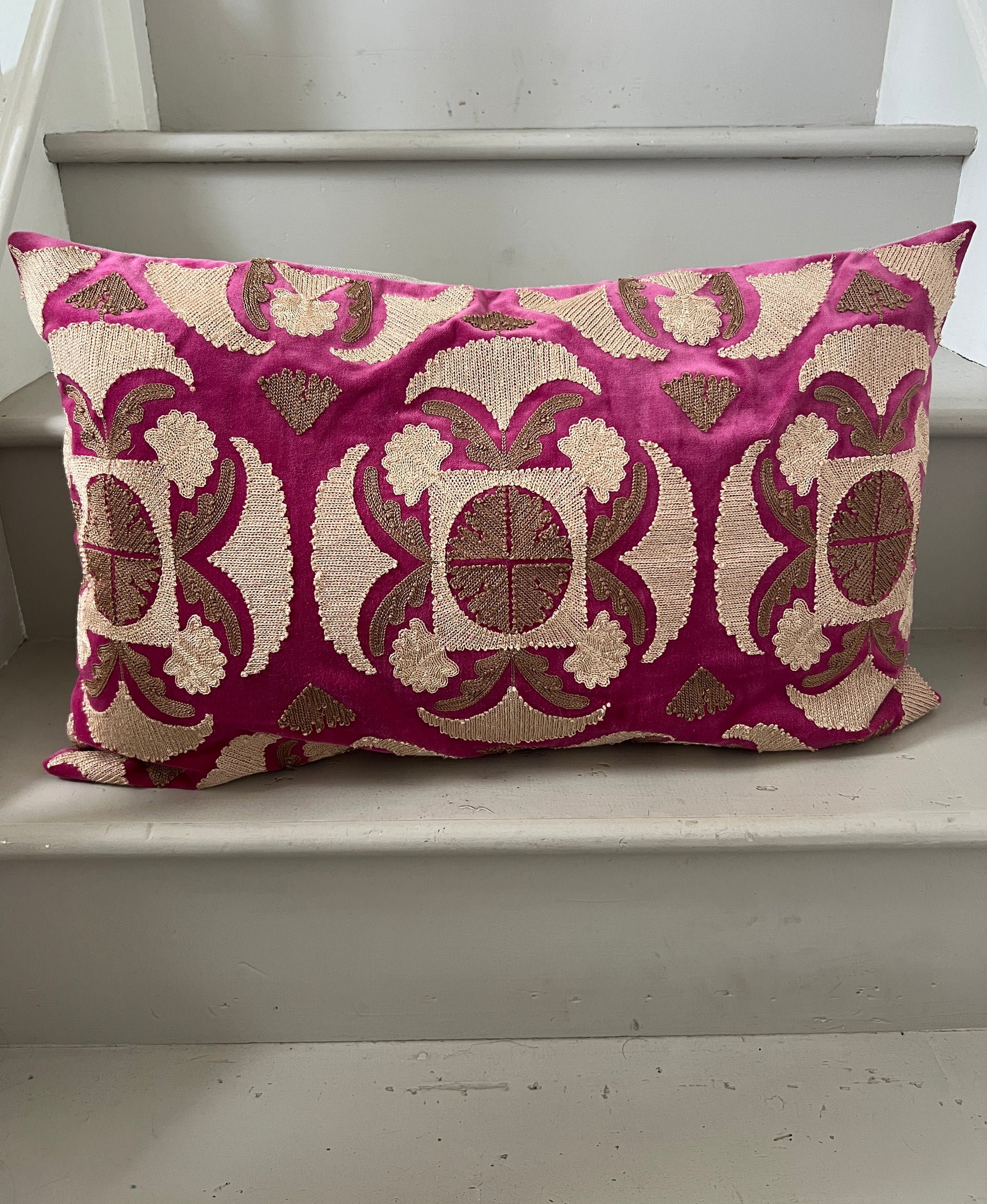 Velvet Rectangular Cushion Cover - Deep Pink