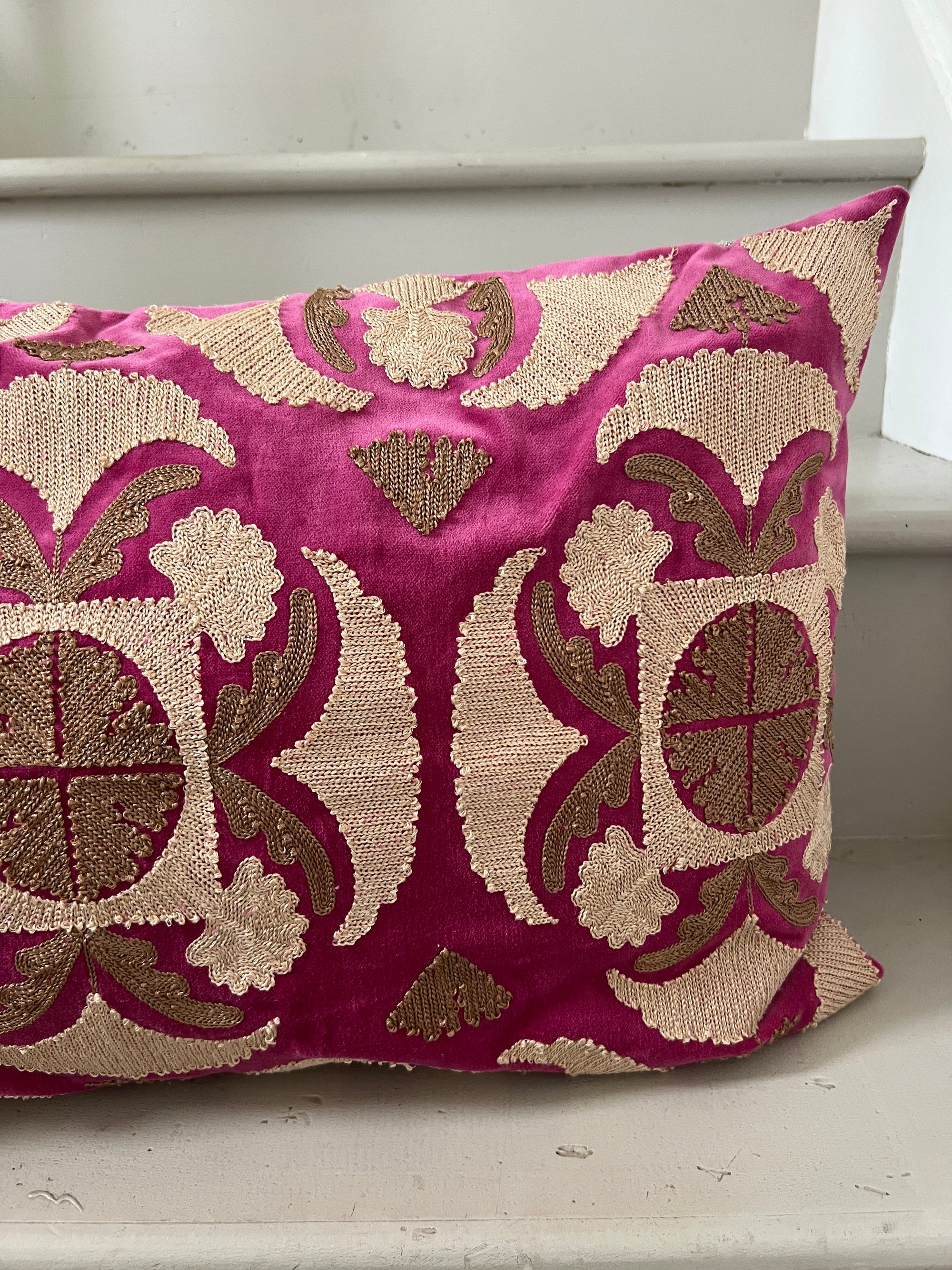 Velvet Rectangular Cushion Cover - Deep Pink
