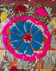 Vintage Hand Stitched Kantha Sozani Throw - Brights