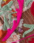 Vintage Hand Stitched Kantha Sozani Throw - Brights