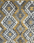 Contemporary Afghan Kilim - Ochre/Grey/Neutral