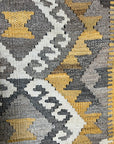 Contemporary Afghan Kilim - Ochre/Grey/Neutral