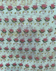 Vintage Kantha Throw with Handblock Print