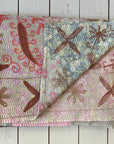 Vintage Hand Stitched Kantha Sozani Throw - Patchwork