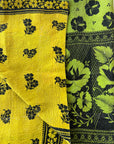 Handstitched Vintage Kantha Throw - Bright Lime