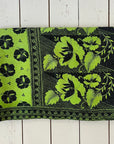 Handstitched Vintage Kantha Throw - Bright Lime