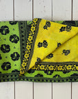 Handstitched Vintage Kantha Throw - Bright Lime