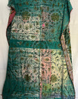 Vintage Hand Stitched Kantha Sozani Throw - Greens