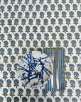 Hand Block Printed Napkins - Blue Stripe - Set of 4