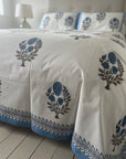 Hand Block Printed Bed Throw with Pillowcases / King Size