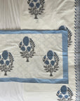 Hand Block Printed Bed Throw with Pillowcases / King Size