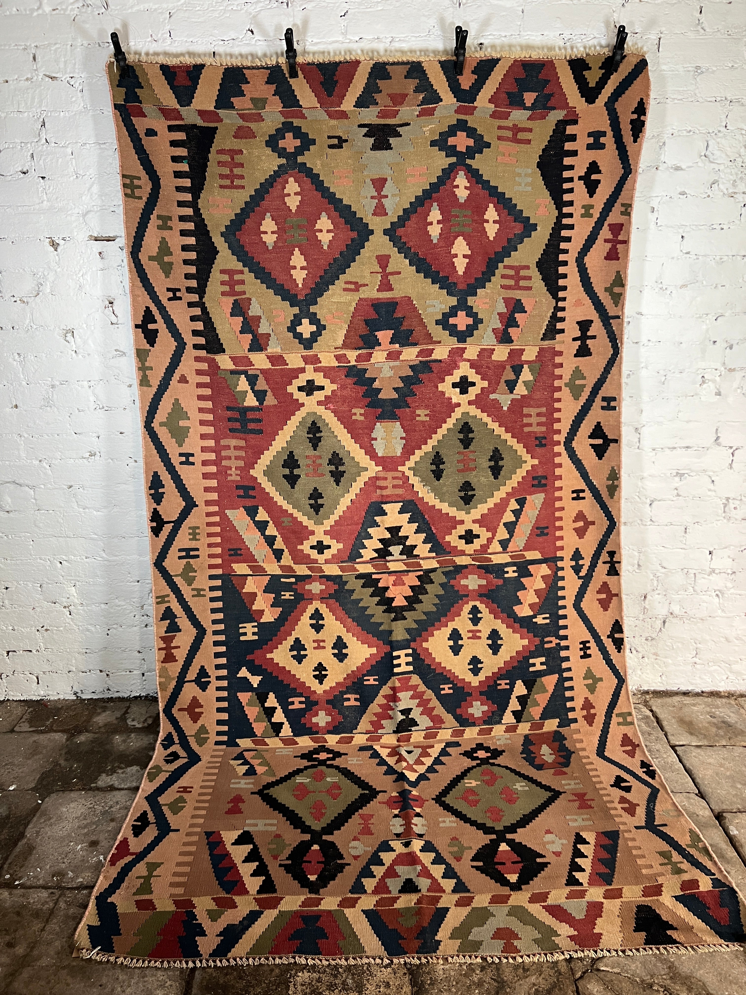 Vintage Kilim, Area Kilim, Turkish outlet Kilim, Antique Kilim, 80x64 inches Gray Kilim, Anatolian Kilim, Floor Kilim, 11808