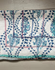 Hand Stitched and Hand Block Printed Kantha Throw - Paisley And Floral Stripe
