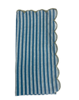Hand Block Printed Napkins - Blue Stripe - Set of 4