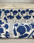 Hand Embroidered Cotton Sozani Panel - Deep Blue