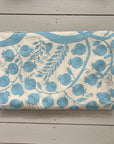 Hand Embroidered Cotton Sozani Panel - Pale Blue