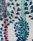 Hand Stitched and Hand Block Printed Kantha Throw - Paisley And Floral Stripe