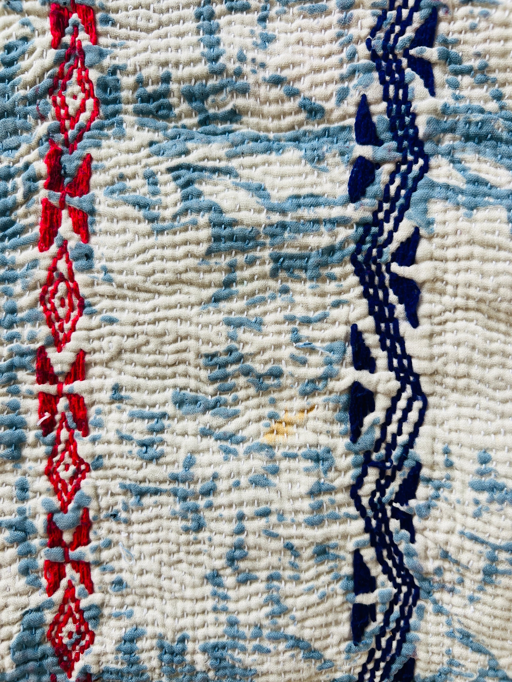 Hand Stitched and Hand Block Printed Kantha Throw