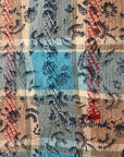 Hand Stitched and Hand Block Printed Kantha Throw - Bold Stripe