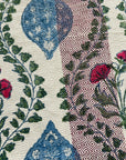 Hand Block Printed Kantha Throw - Floral Stripe