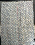 Hand Stitched and Hand Block Printed Kantha Throw - Paisley And Floral Stripe
