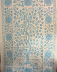 Hand Embroidered Cotton Sozani Panel - Pale Blue