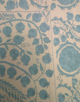 Hand Embroidered Cotton Sozani Panel - Pale Blue