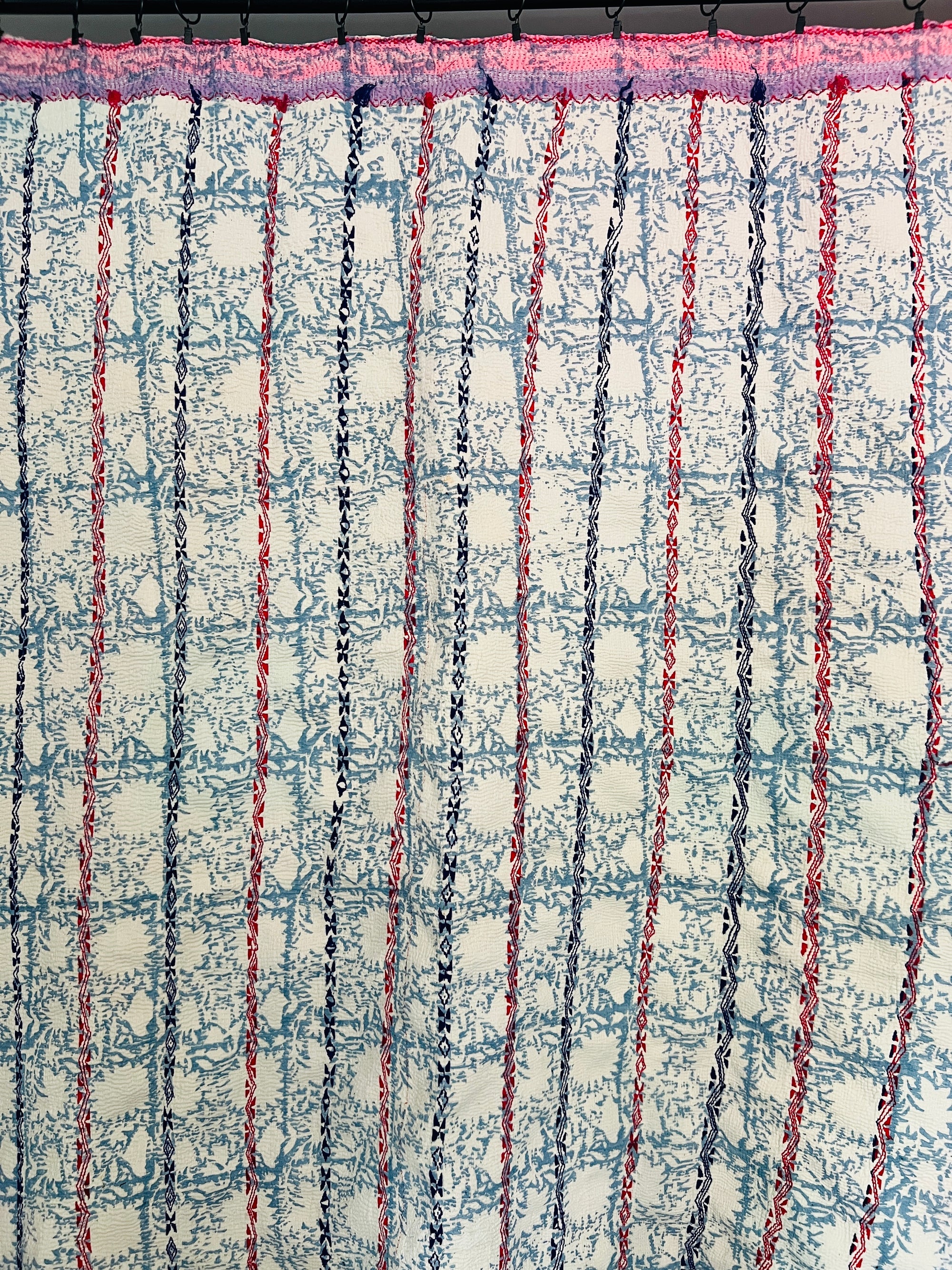 Hand Stitched and Hand Block Printed Kantha Throw