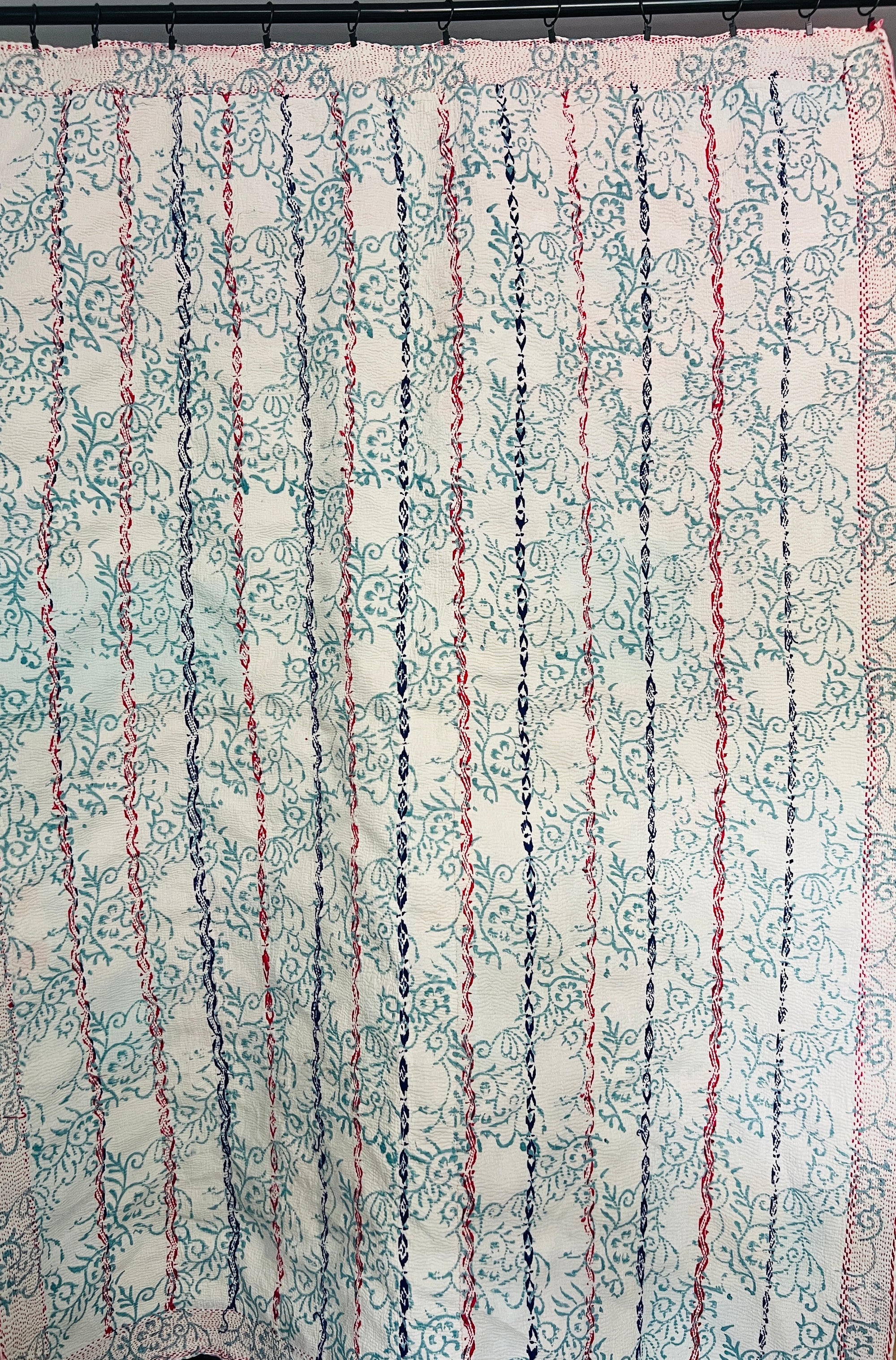 Hand Stitched and Hand Block Printed Kantha Throw