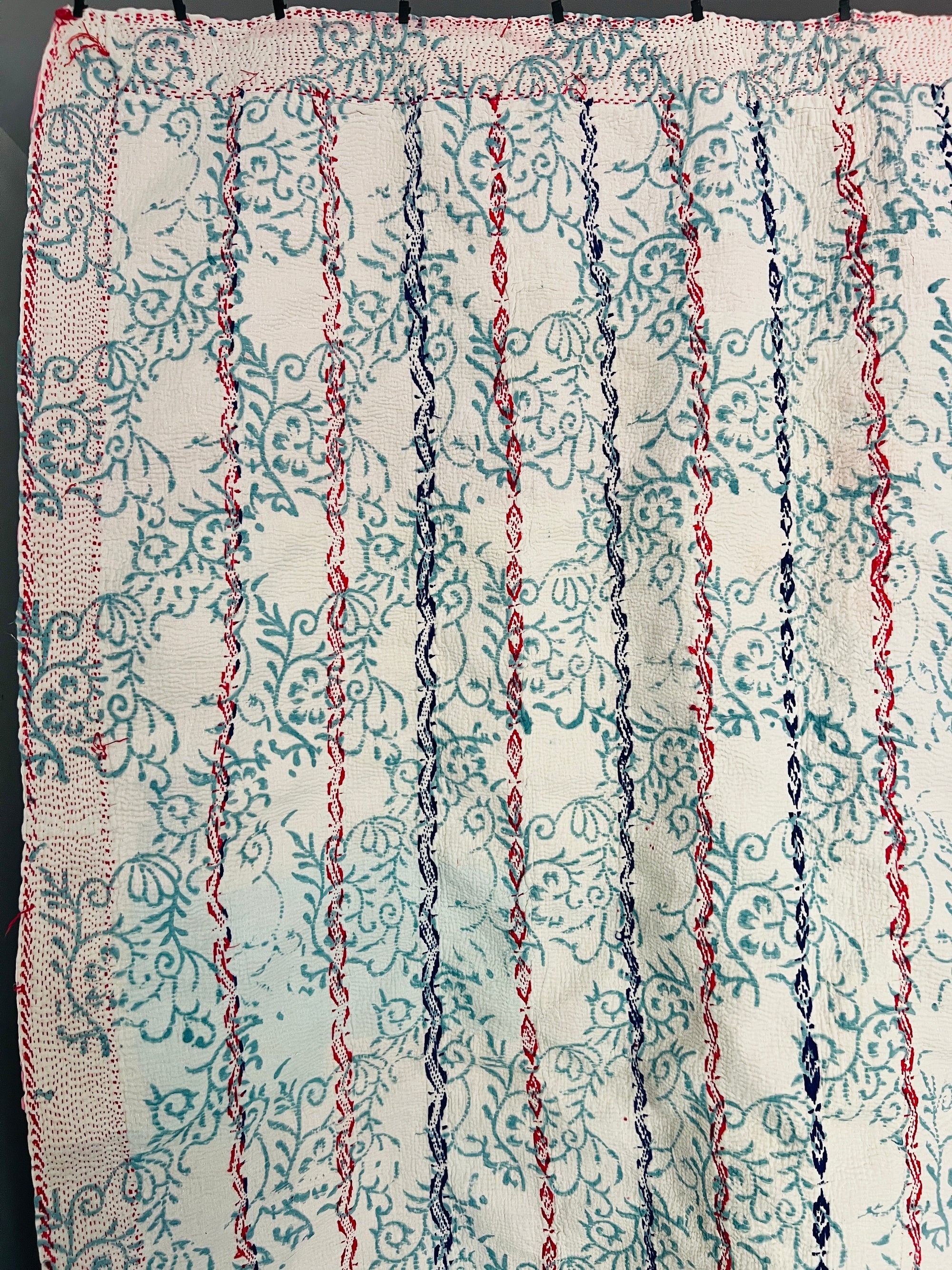 Hand Stitched and Hand Block Printed Kantha Throw