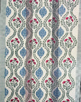 Hand Block Printed Kantha Throw - Floral Stripe