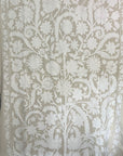 Hand Embroidered Cotton Sozani Panel - White