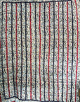 Hand Stitched and Hand Block Printed Kantha Throw - Bold Stripe