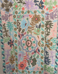 Hand Embroidered Cotton Sozani Panel - Pastels