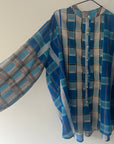 Embroidered Blouse - Blue Check