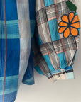 Embroidered Blouse - Blue Check
