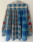 Embroidered Blouse - Blue Check