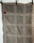 Hand Stitched Vintage Kantha Throw - Deep Blue and Mustard