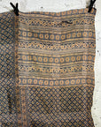 Hand Stitched Vintage Kantha Throw - Deep Blue and Mustard