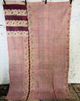 Hand Stitched Vintage Kantha Throw - Lilac and Pink