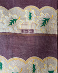 Hand Stitched Vintage Kantha Throw - Lilac and Pink