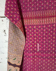 Hand Stitched Vintage Kantha Throw - Lilac and Pink