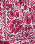 Hand Embroidered Throw - Vibrant Pink