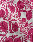 Hand Embroidered Throw - Vibrant Pink