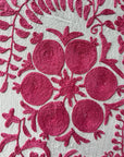 Hand Embroidered Throw - Vibrant Pink