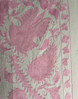 Hand Embroidered Throw - Pale Pink